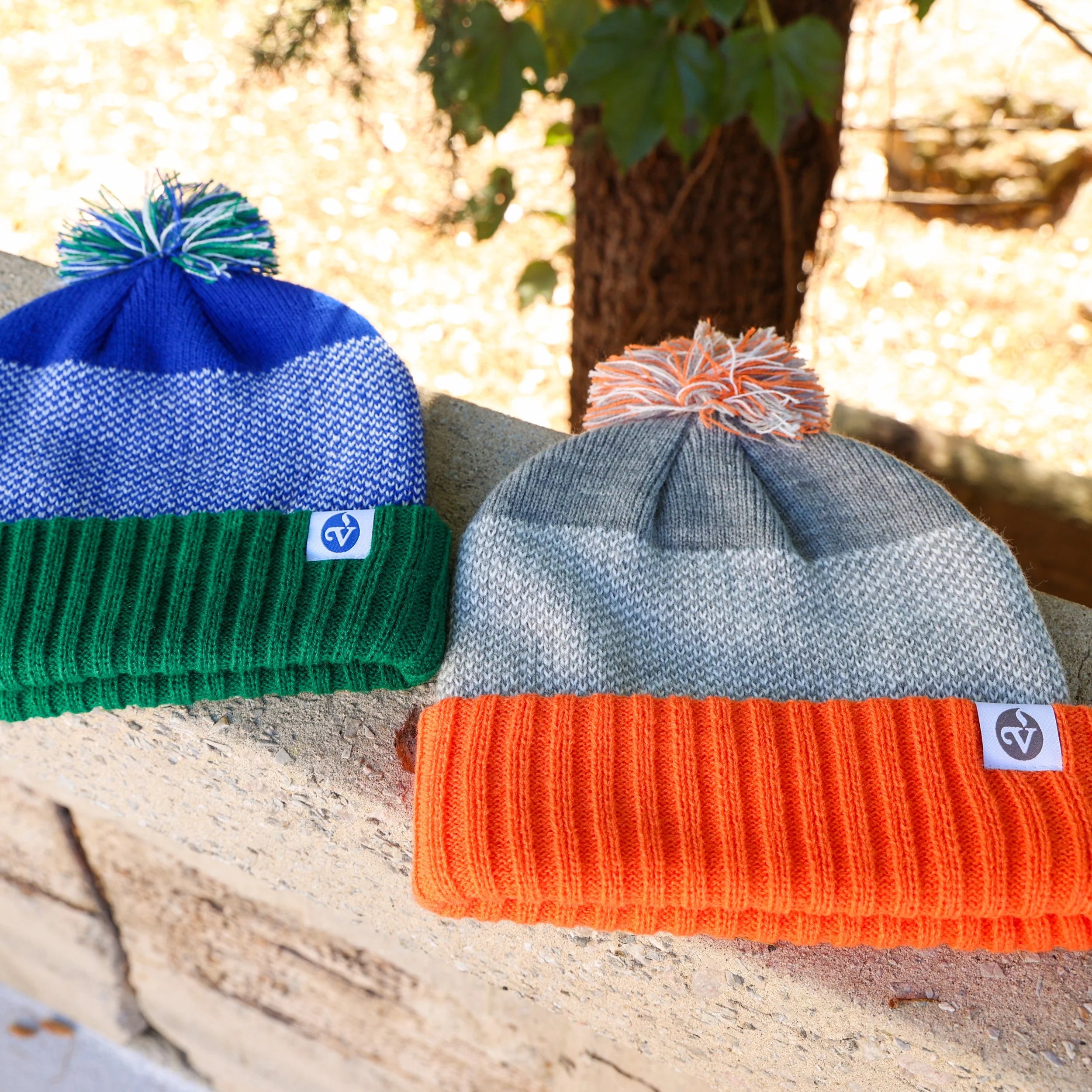 Cuffed Pom Pom Knitted Hat